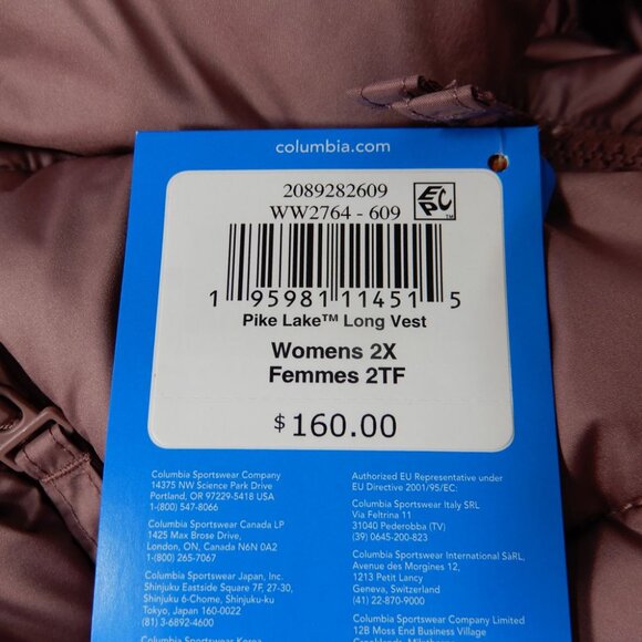 Columbia Pike Lake Long VEST Size 2X Fig Hood Omni Heat Insulated NEW - Picture 5 of 12